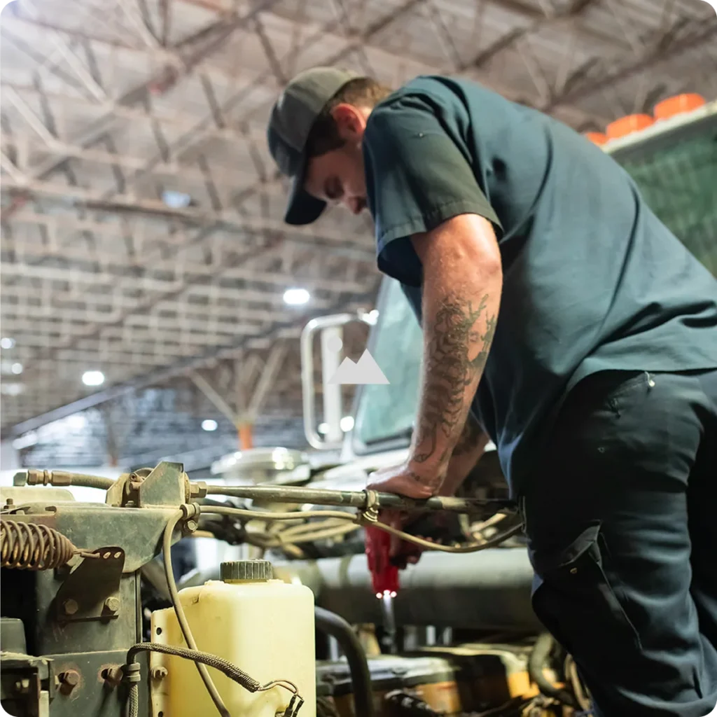 The Diesel Pros crew at their diesel repair shop in Hurst, TX